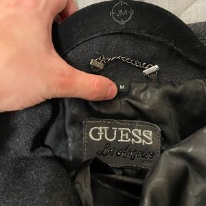 Women’s medium Guess pea coat. Size medium. Color is black/charcoal